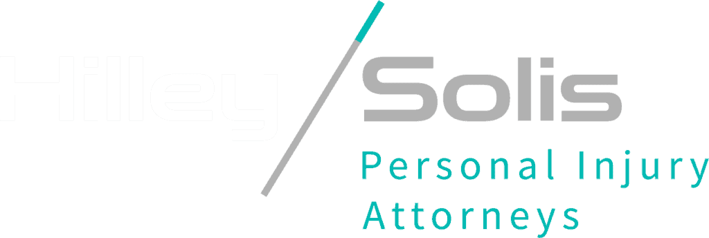 Logo for Solis Personal Injury Attorneys with stylized diagonal line and text.